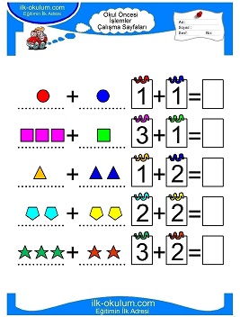 Çocuklar İçin toplam işlemi yaprak testleri 